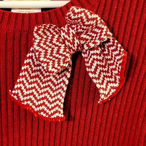 Hierloom's by Polly Flinders Girl's Red Sweater Dress Size L - Picture 2 of 7